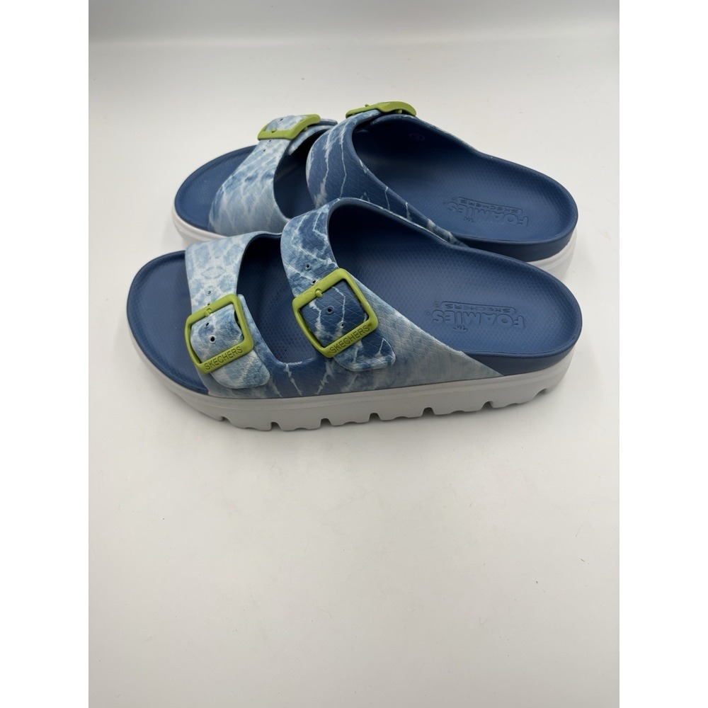 Skechers Foamies Women's Slide Sandals Blue/Green/White Marbled EVA US 9 EU 39 - Picture 6 of 13